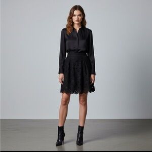 Michel Studio Collection black floral embroidered pencil skirt size 22